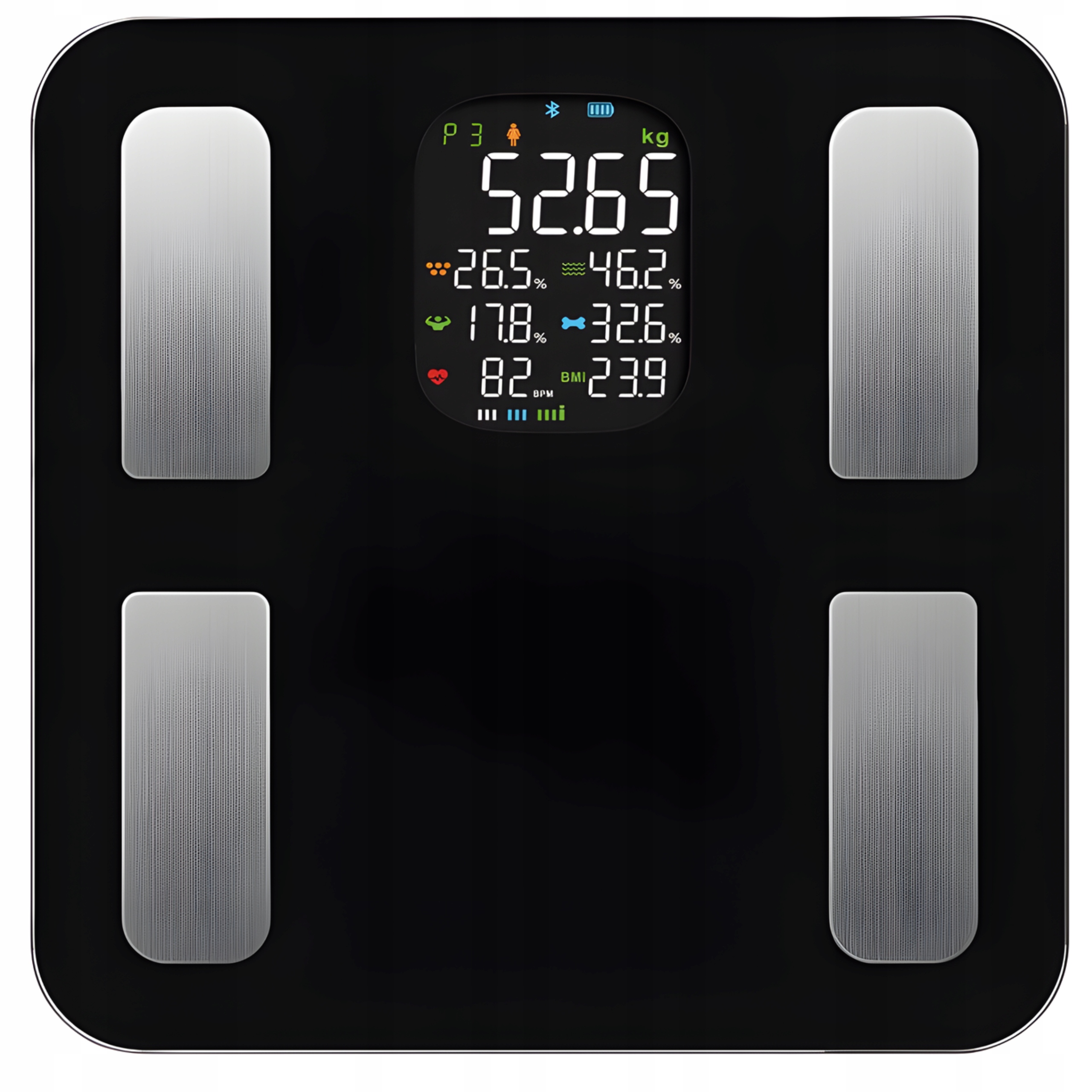 22w1 z aplikacją Waga Łazienkowa Szklana Bluetooth Oromed Czarna 180kg