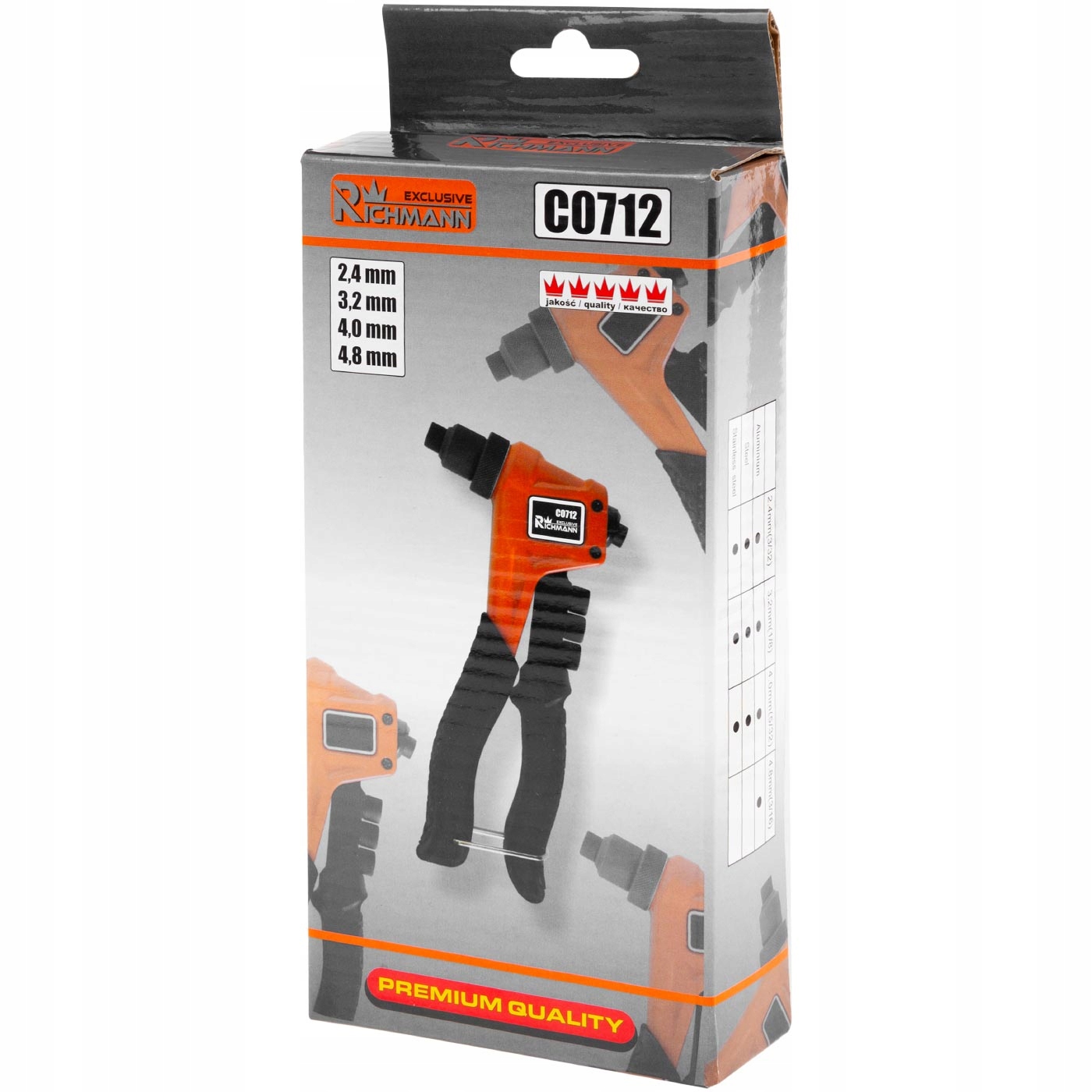 НАБОР РУЧНОЙ КЛЕПАЛЬЩИК УСИЛЕННЫЙ 4 КОНЦА + ЗАКЛЕПКИ