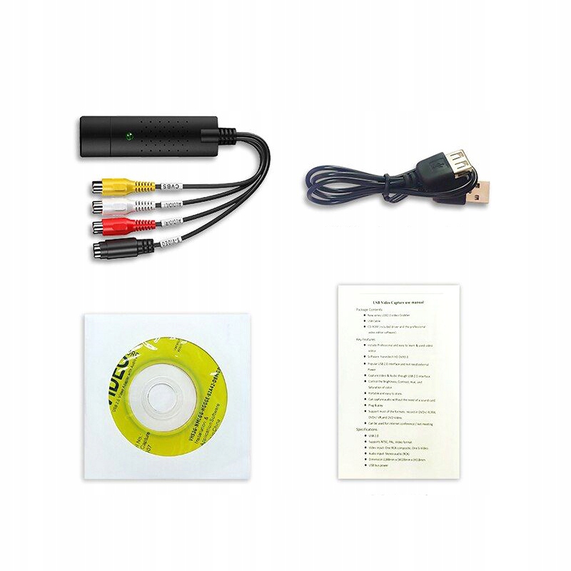 NAGRYWARKA OBRAZU GRABBER MAGNETOWID DVD DEKODER VHS - RCA (CINCH) DO USB Marka Smart-Tel