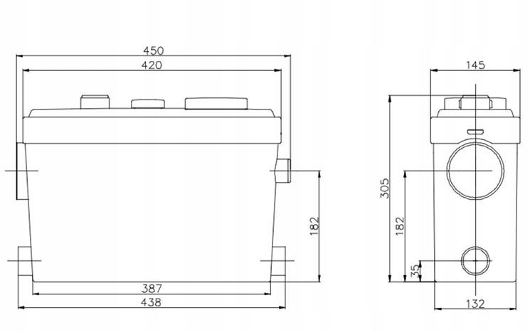 POMPA WC ROZDRABNIACZ POD STELAŻ MŁYNEK WATERMAN Kod producenta WatermanPro Frame NG