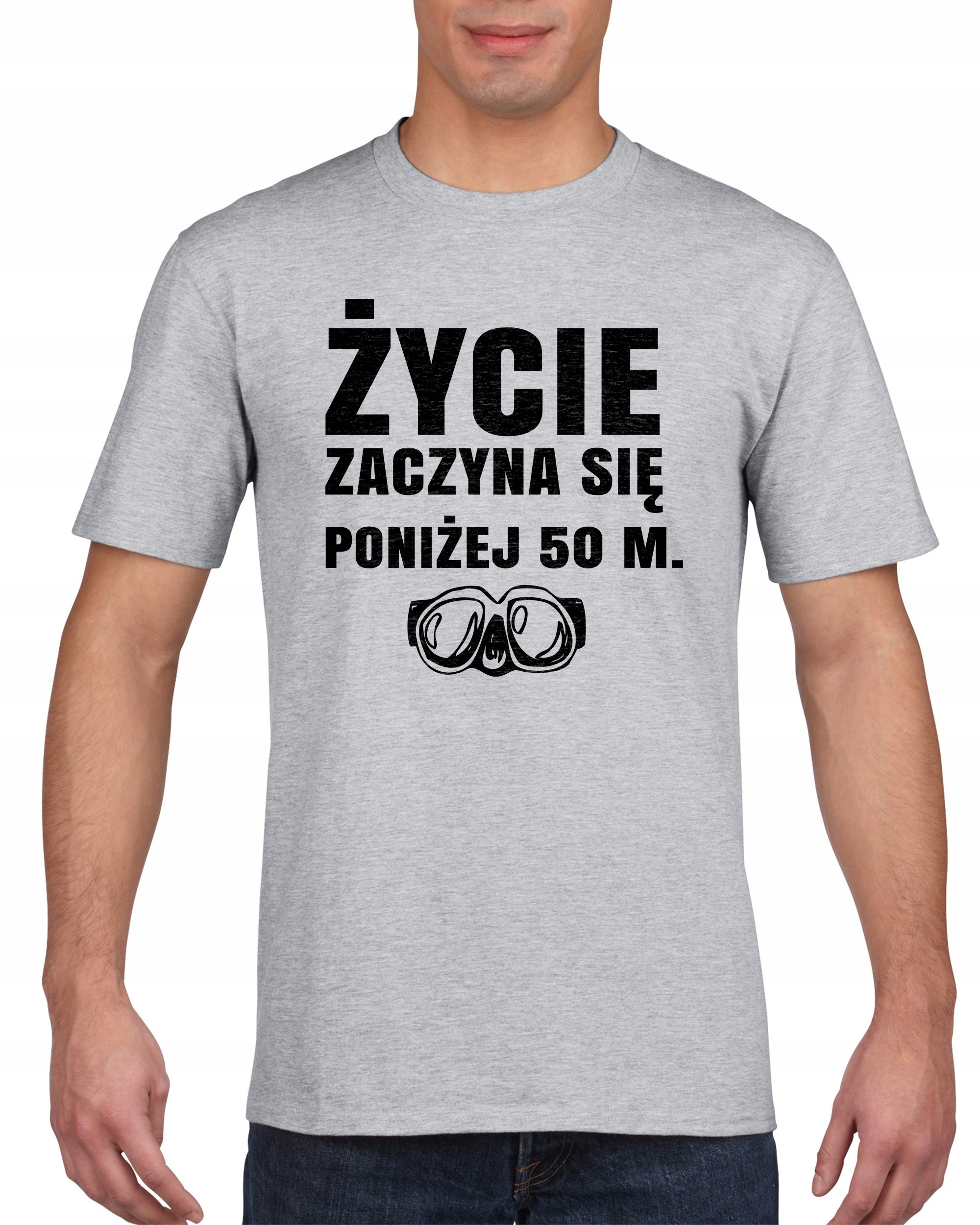 

Koszulka męska Nurek Zycie Zaczyna Sie s L