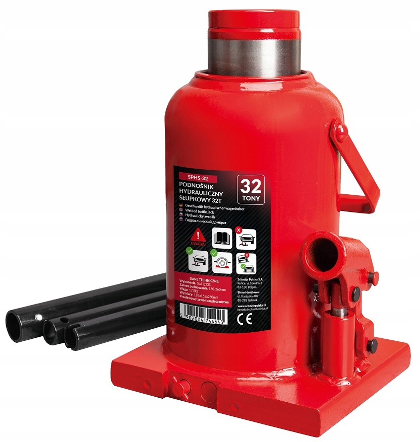 PODNOŚNIK SAMOCHODOWY SŁUPKOWY HYDRAULICZNY BUTELKOWY LEWAREK 32T SCHMITH