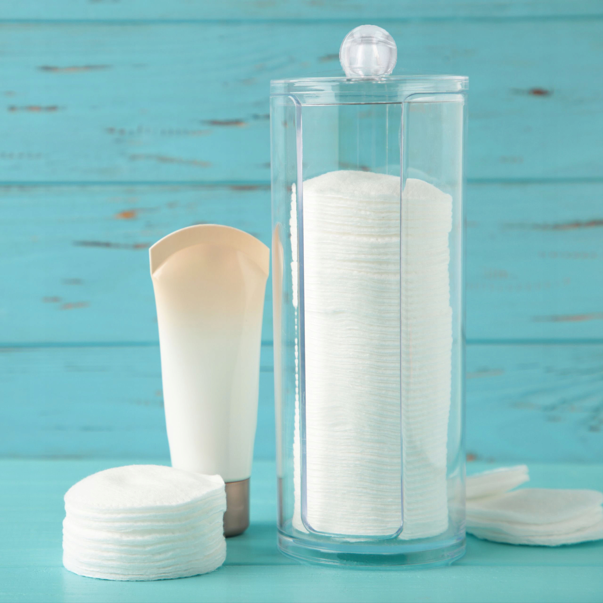 Pojemnik na waciki organizer na płatki kosmetyczne przezroczysty 19,5x7 cm Maks. szerokość 7 cm