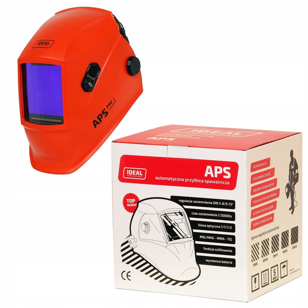 Ideal Przyłbica spawalnicza automatyczna Aps Pro 999 TrueView Czerwona Mat