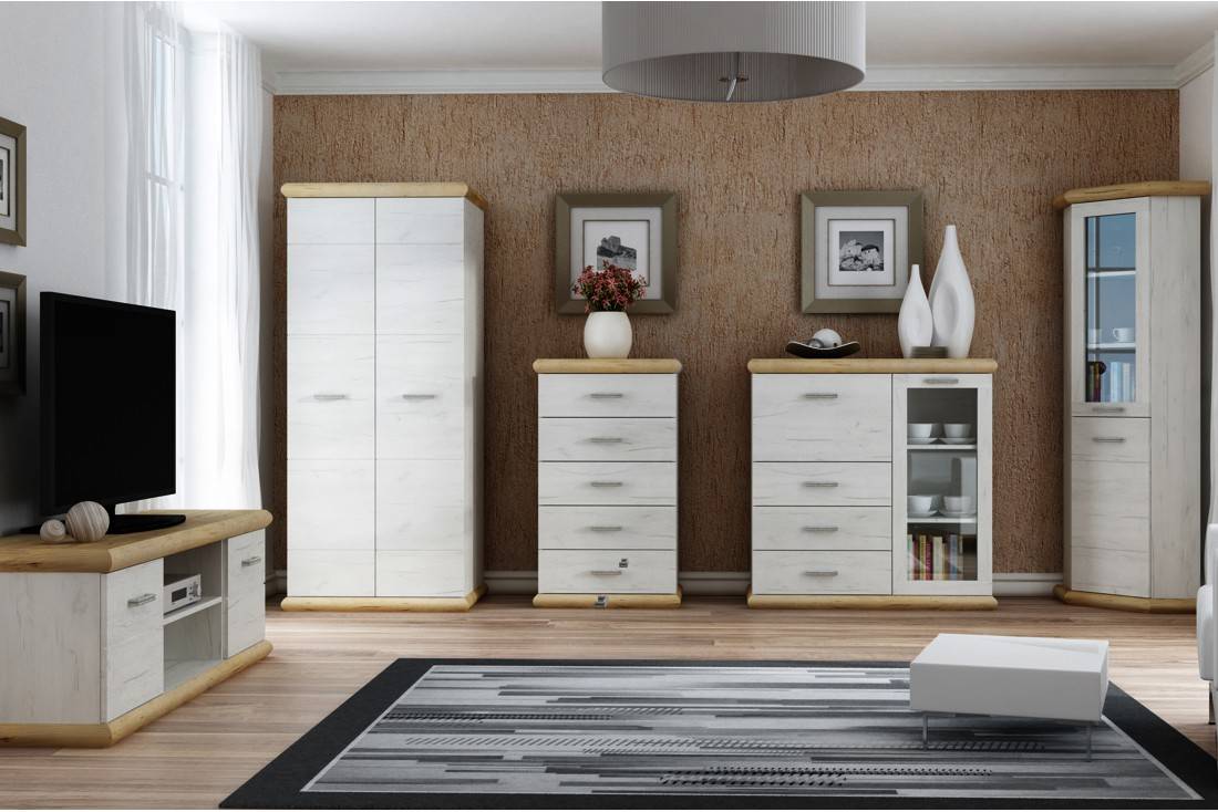 Witryna KORA K4 kraft złoty/kraft biały JARSTOL Wysokość mebla 192 cm