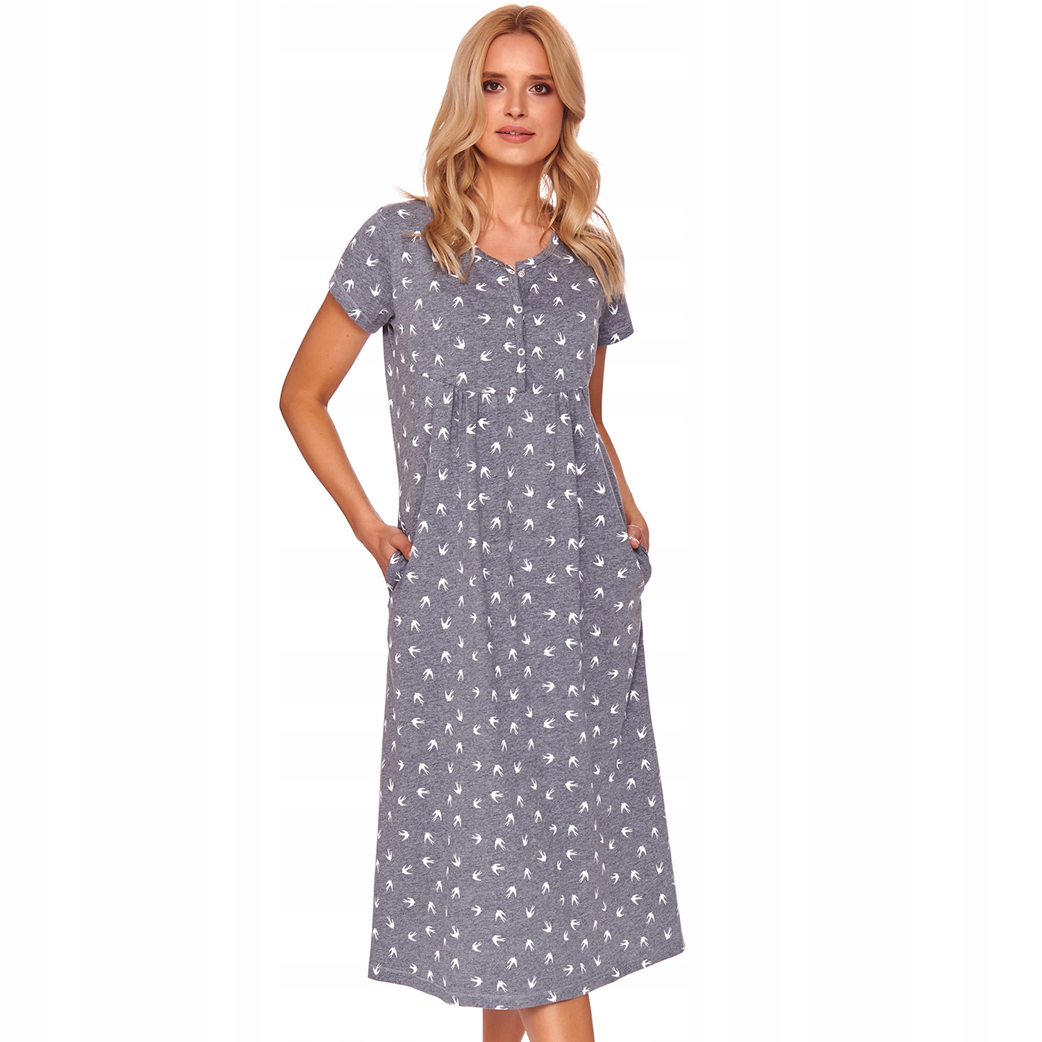 Doctor Nap TM.4119 šedá Košile noční na krmení s 2XL