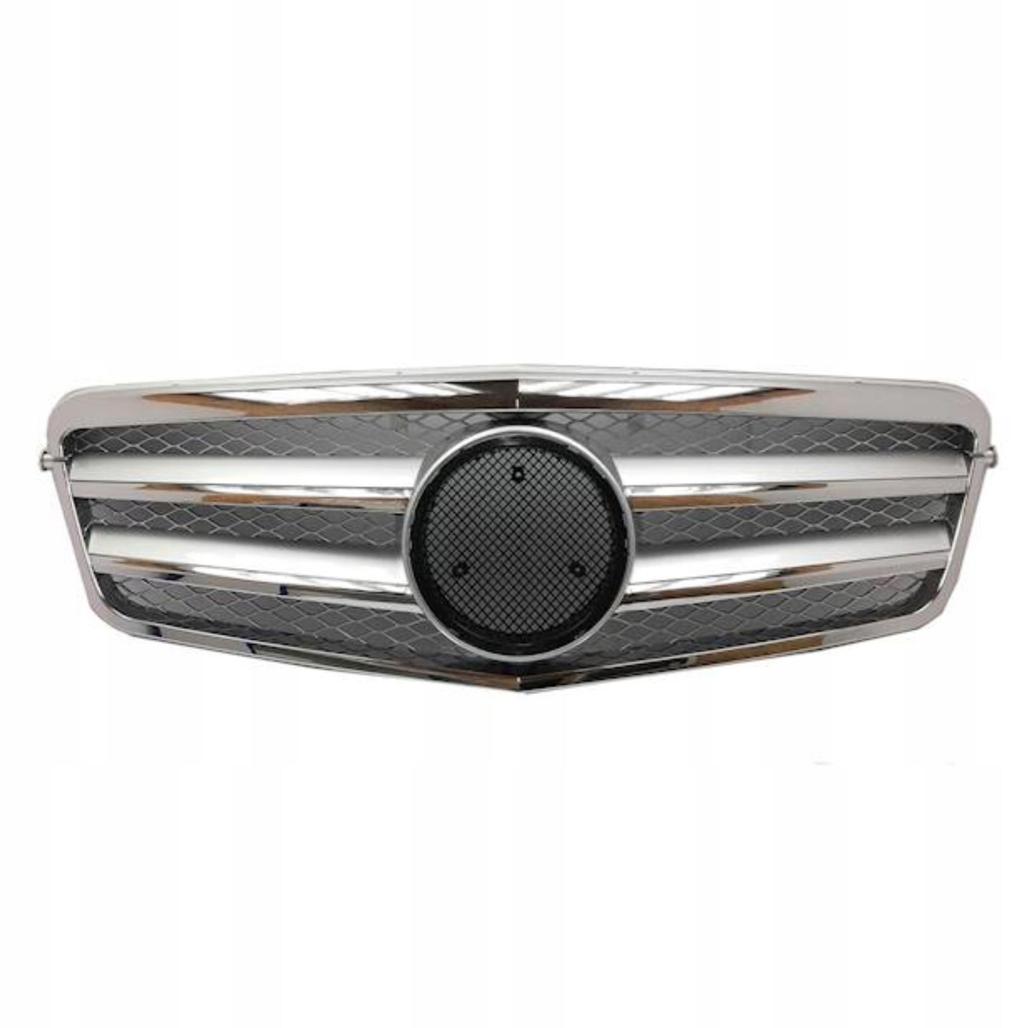 Mercedes E Třída W212 2009-2013 Atrapa Gril Chrom Stříbrná Bez Emblému