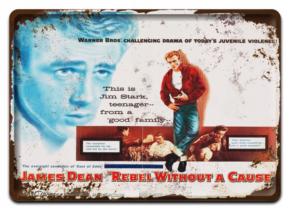 James Dean Plakat Metalowy Szyld Retro Vintage #10849