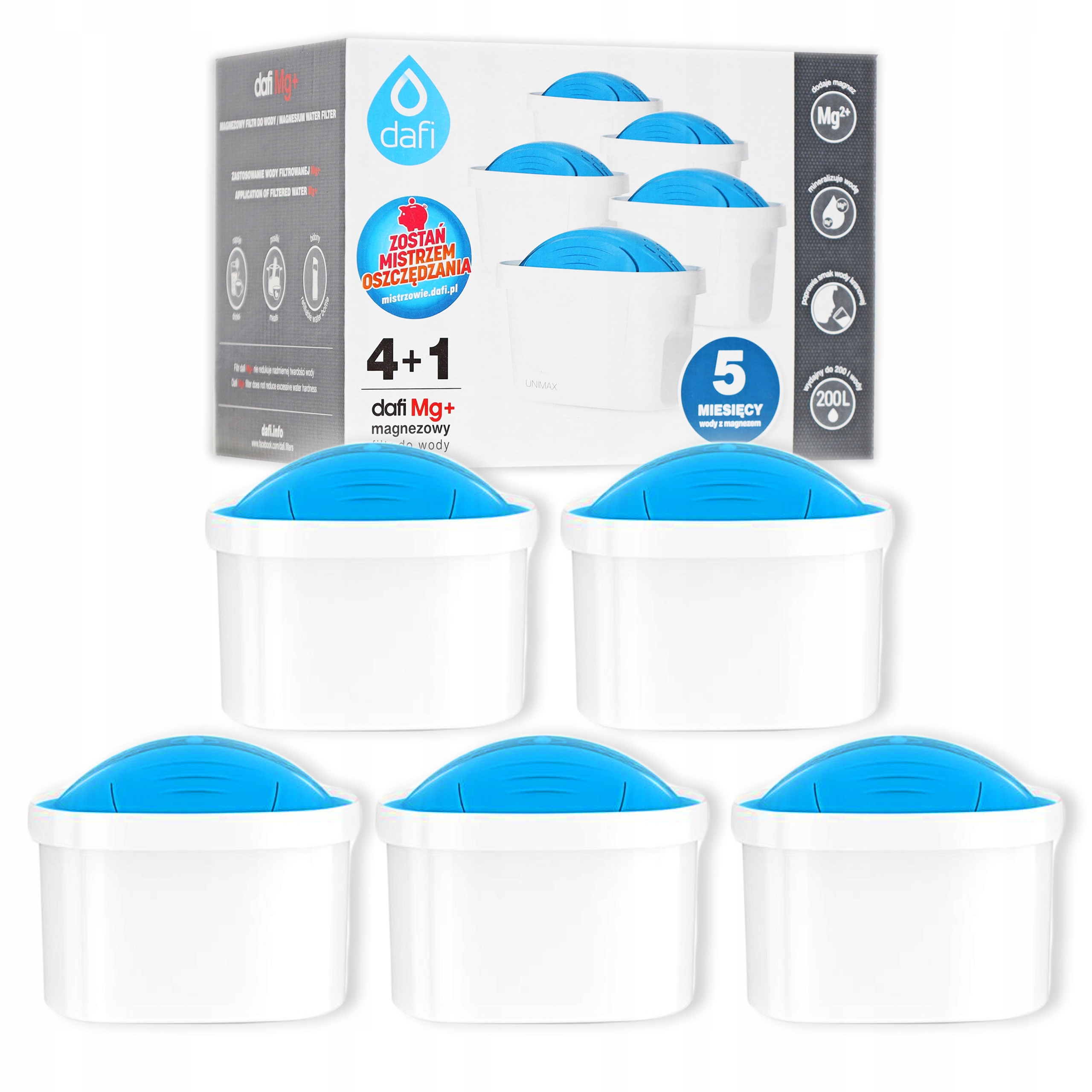 

5sztuk Wkład Filtr Dafi Unimax Magnez Mg+ Do Brita