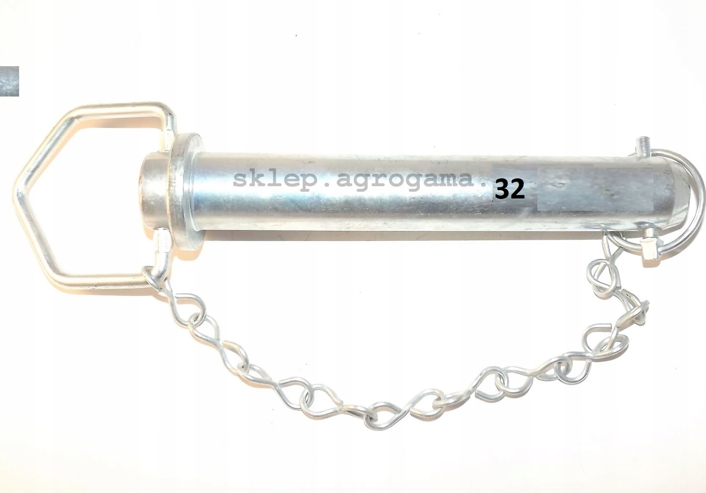 Sworzeń bolec zaczepu z uchem 32 mm x 182 mm