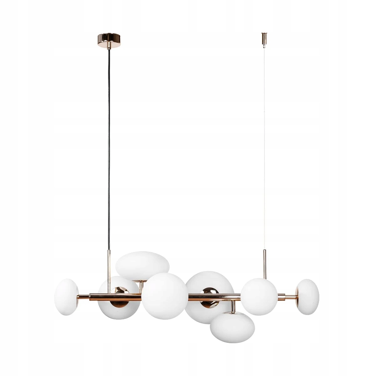 Závesná molekulová lampa zlato-biela Omi 8xG9 sklo Zuma Line