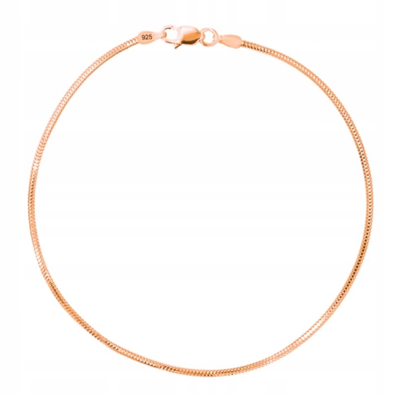 Łańcuszek damski unisex naszyjnik linka żmijka okrągła 1mm s925 rose gold45 Materiał srebro