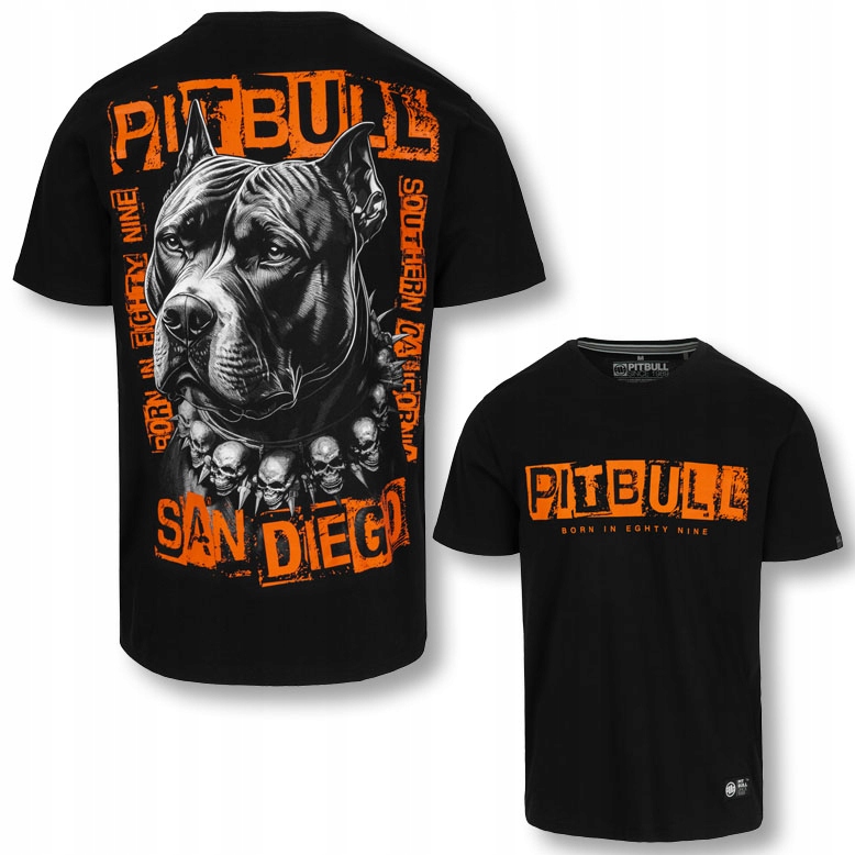 Męska Koszulka Pitbull Bawełniany T-shirt z nadrukiem Blacky