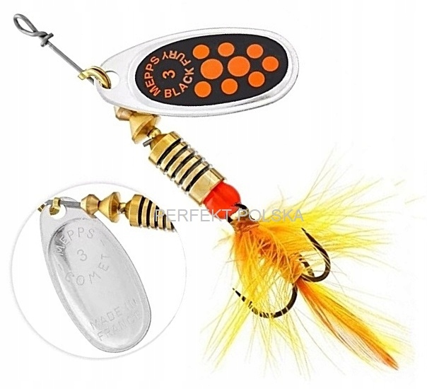 Mepps Black Fury Mouche Silver Orange N.3-6,5g The Oryginal World's #1 Lure