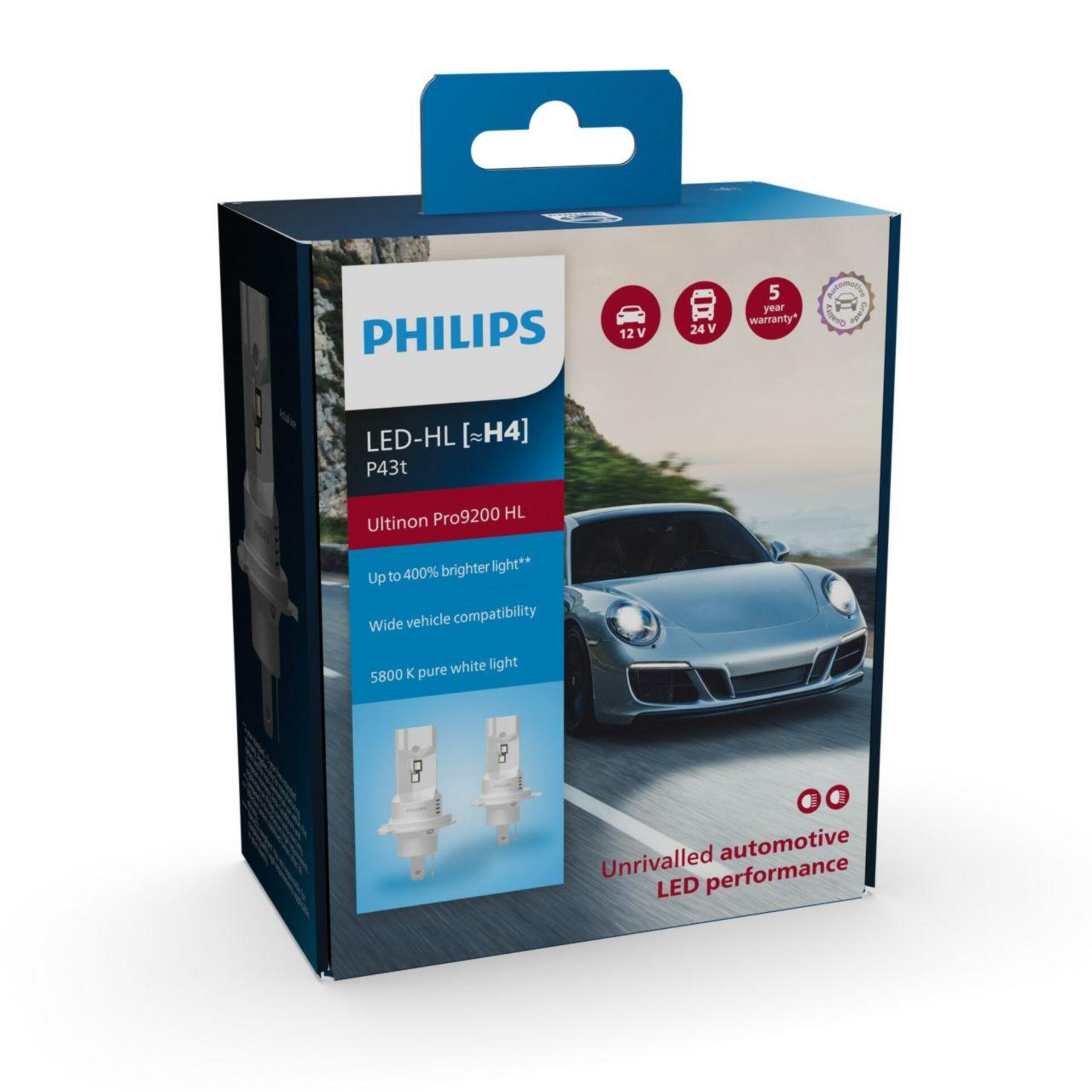 Philips Ultinon Pro9200 Hl H4 Led žiarovky 12V/24V 5800K 2ks IP55