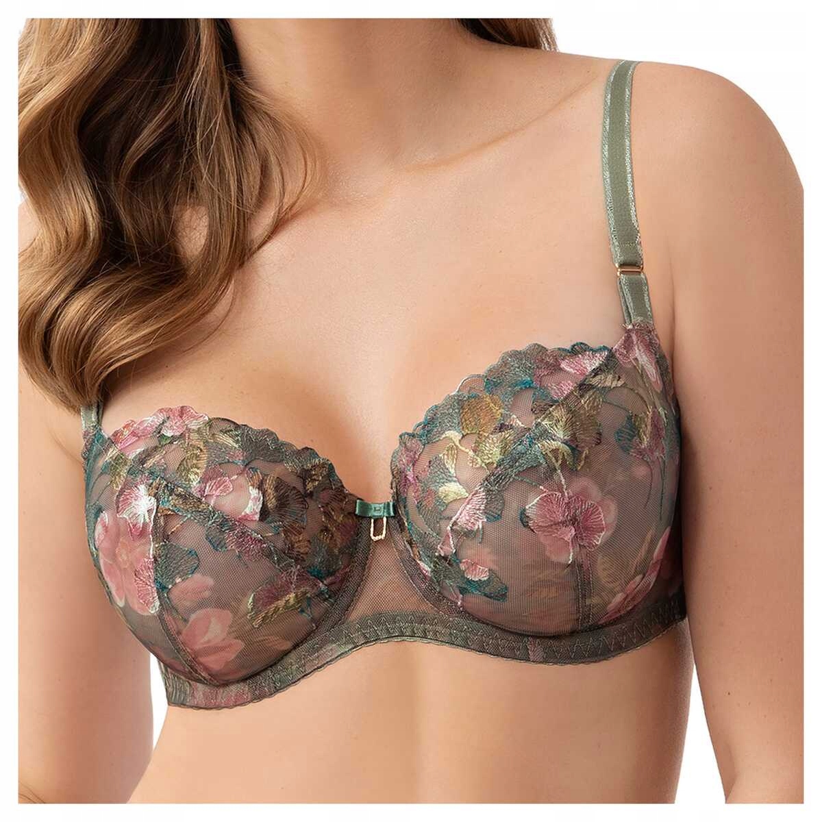 Gorsenia Podprsenka měkká podprsenka s výšivkou soft Delaila 939 zelená 65G