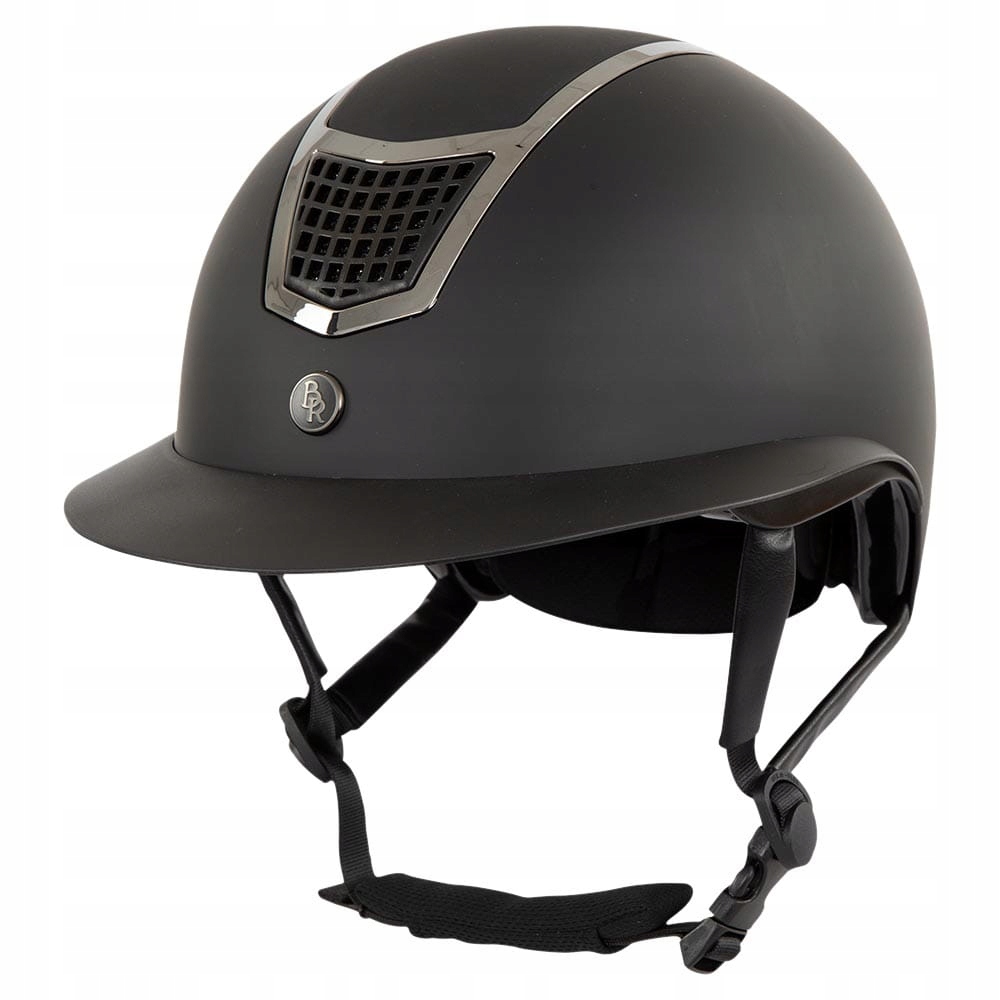 Kask jeździecki Br Lambda Plus VG1 z szerokim daszkiem czarny 59-61