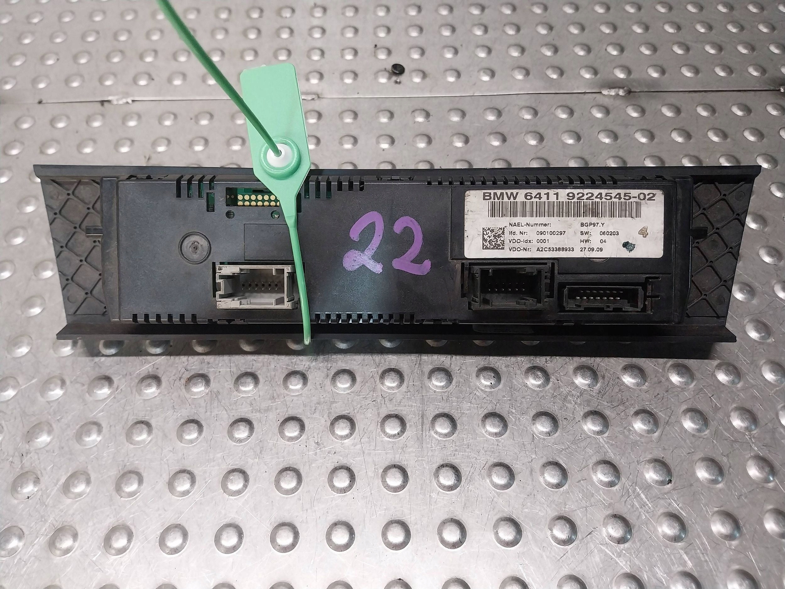 PANEL Bouches buses Climatisateur air conditionné 9224545 BMW E81 E82 E84 E87 E88 E90 E91 E92 E93