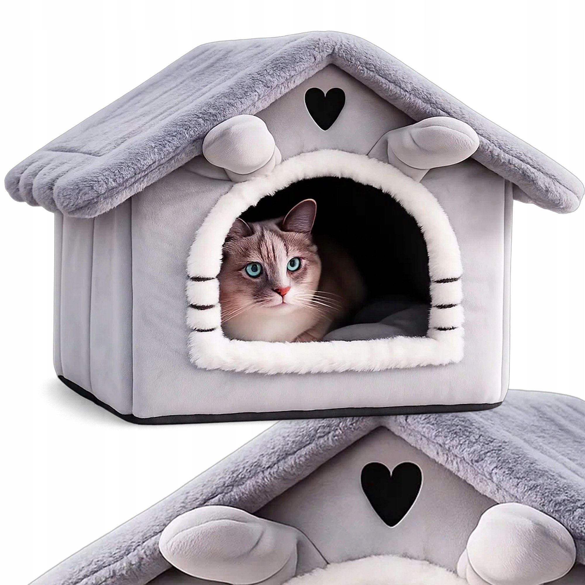 DOMEK DLA ZWIERZĄT LEGOWISKO DLA PSA KOTA BUDKA PLUSZOWY POSŁANIE BUDA