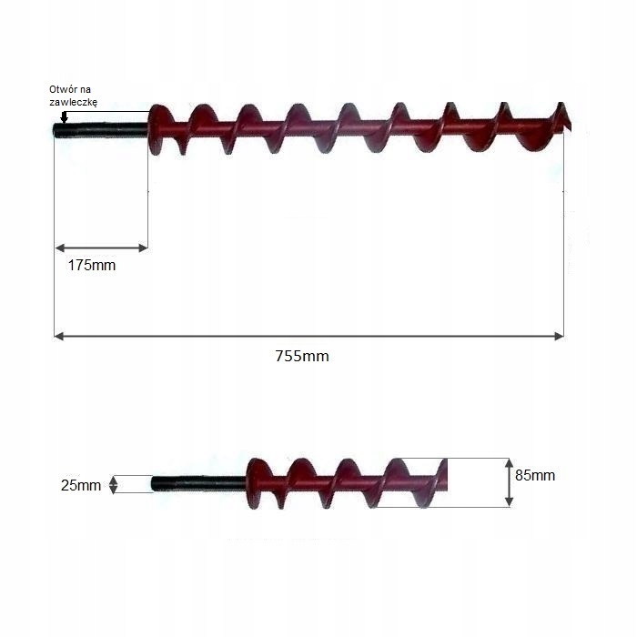 Ślimak Podajnika Kotła Piec Galmet Sas Slim 755mm.