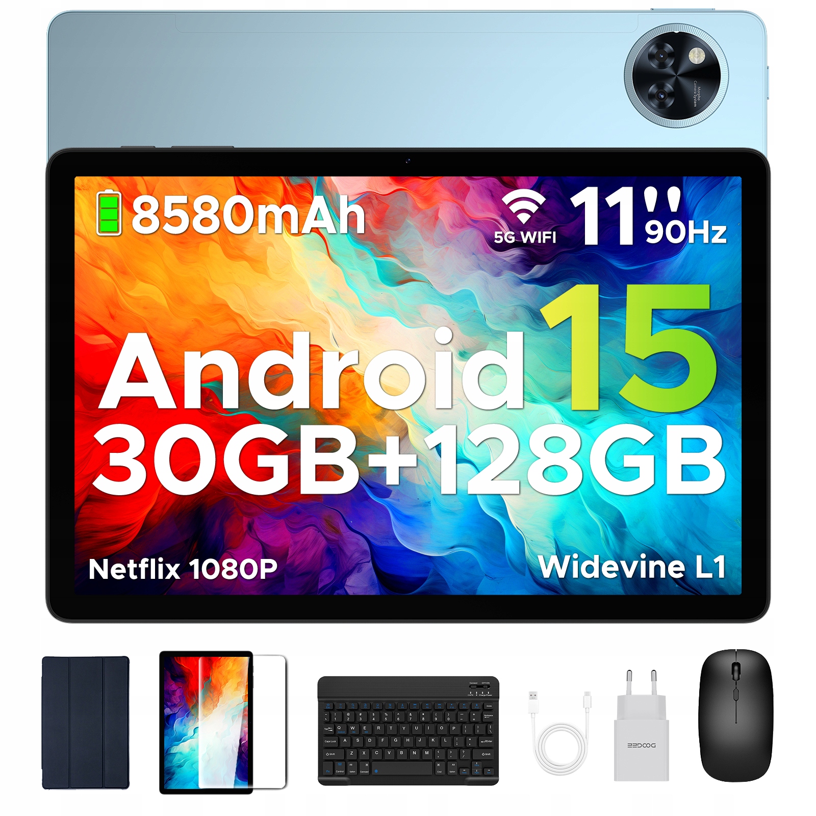 Tablet Doogee U11PRO Android15 11”30+256GB 8580mAh KLAWIATURA/PIÓRO/OTG/WIFI6