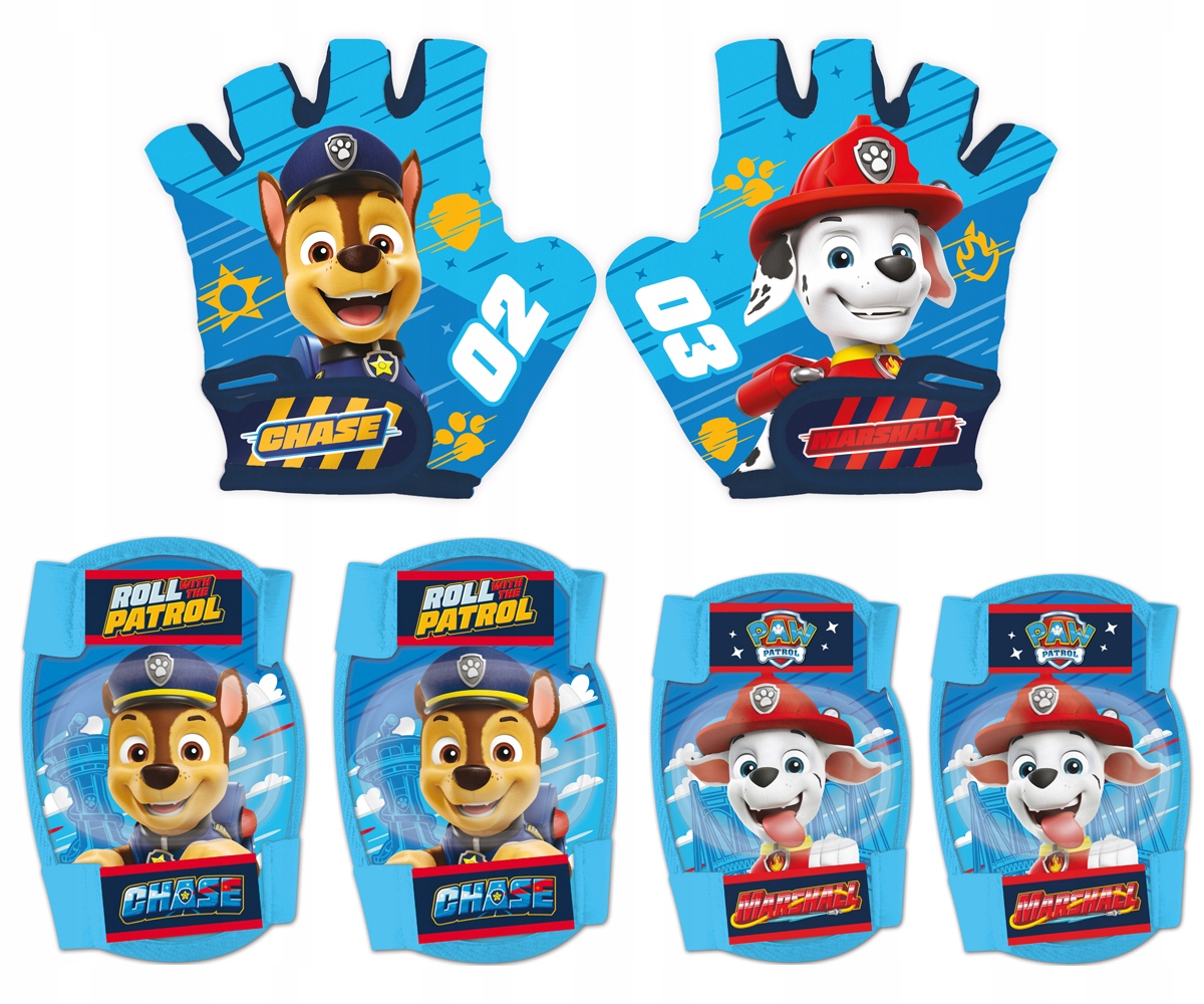 Ochraniacze Rowerowe Kolana I Łokcie Rękawiczki Psi Patrol Chase Marshall