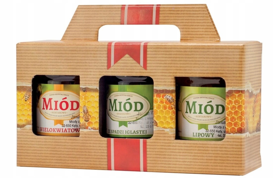 

Pudełko ozdobne na słoik 3x315ml Pszczółki