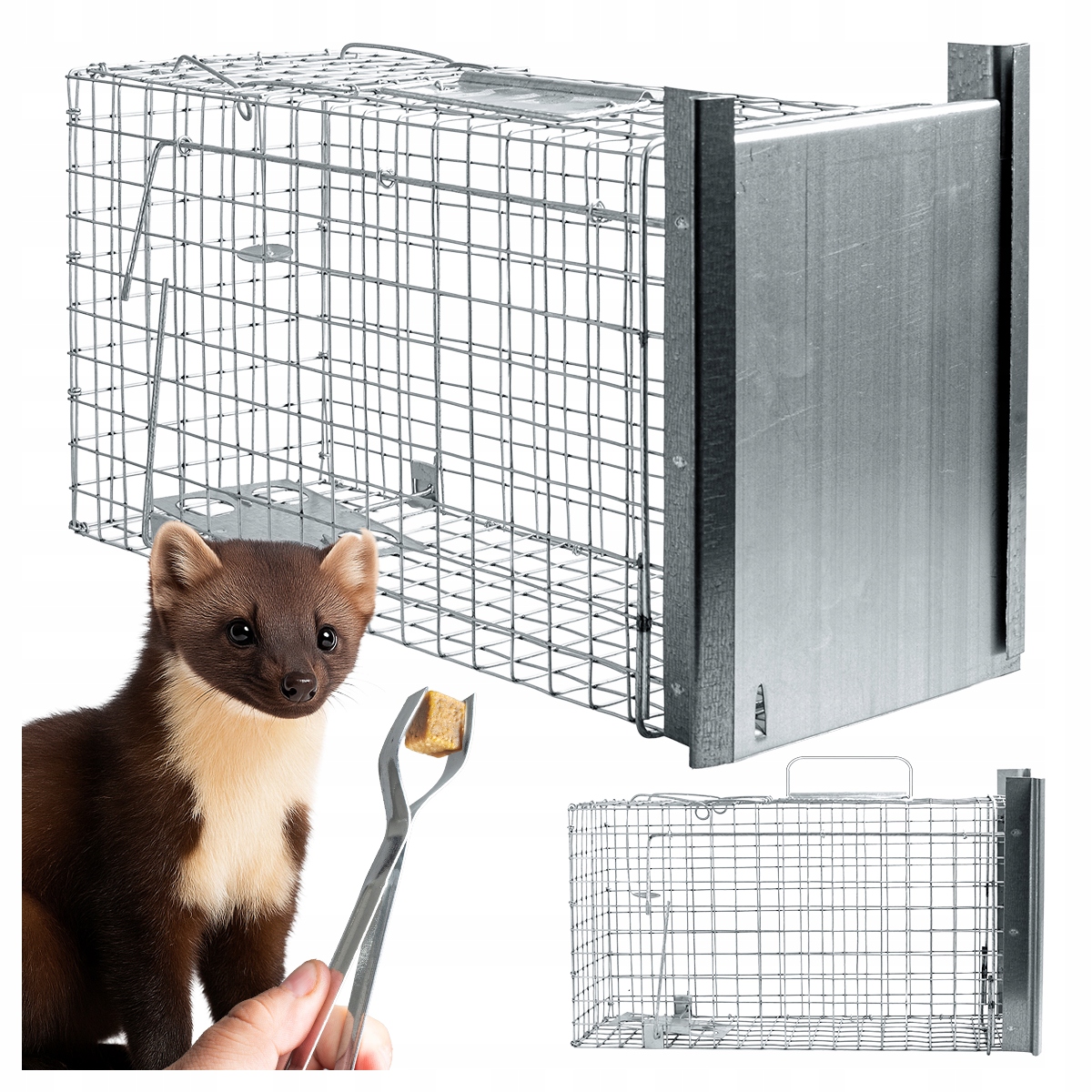 Pułapka Na Kuny Szczury Koty Zwierzęta 50X20X27CM Ocynk Gratisy Zanęta