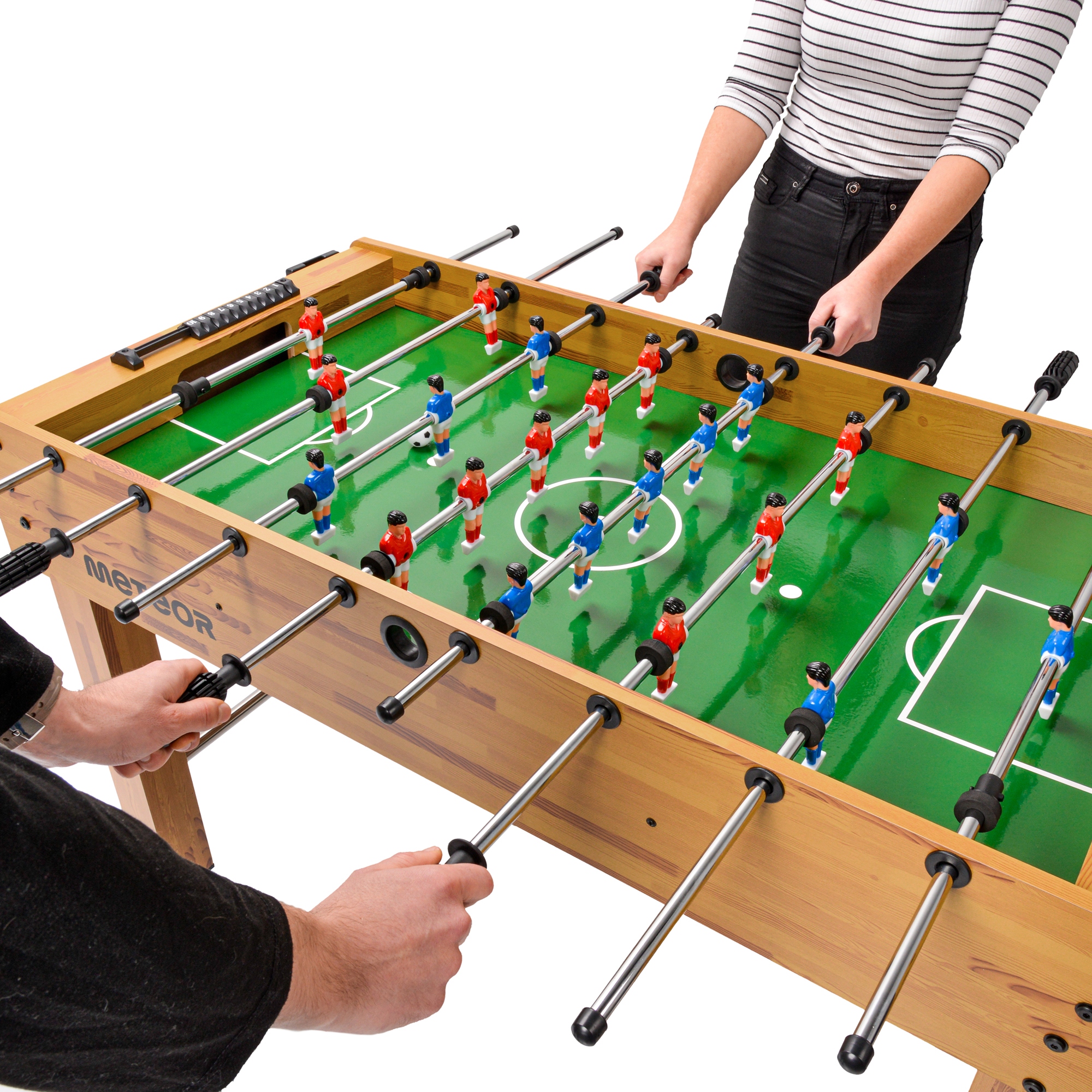 Stół Do Piłkarzyków Piłkarzyki Duży Meteor 121x61x80 cm 4-4-2 Mdf Laminat