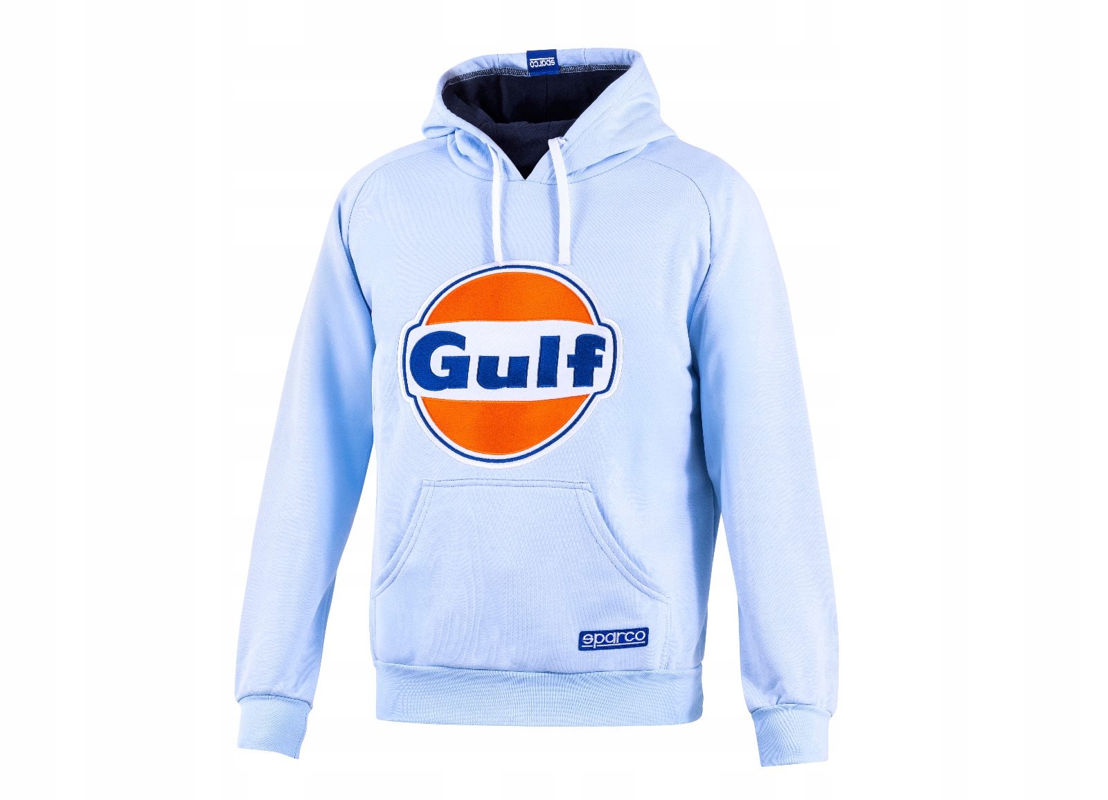 Sparco mikina přes hlavu s kapucí Gulf, barva světle modrá, velikost M