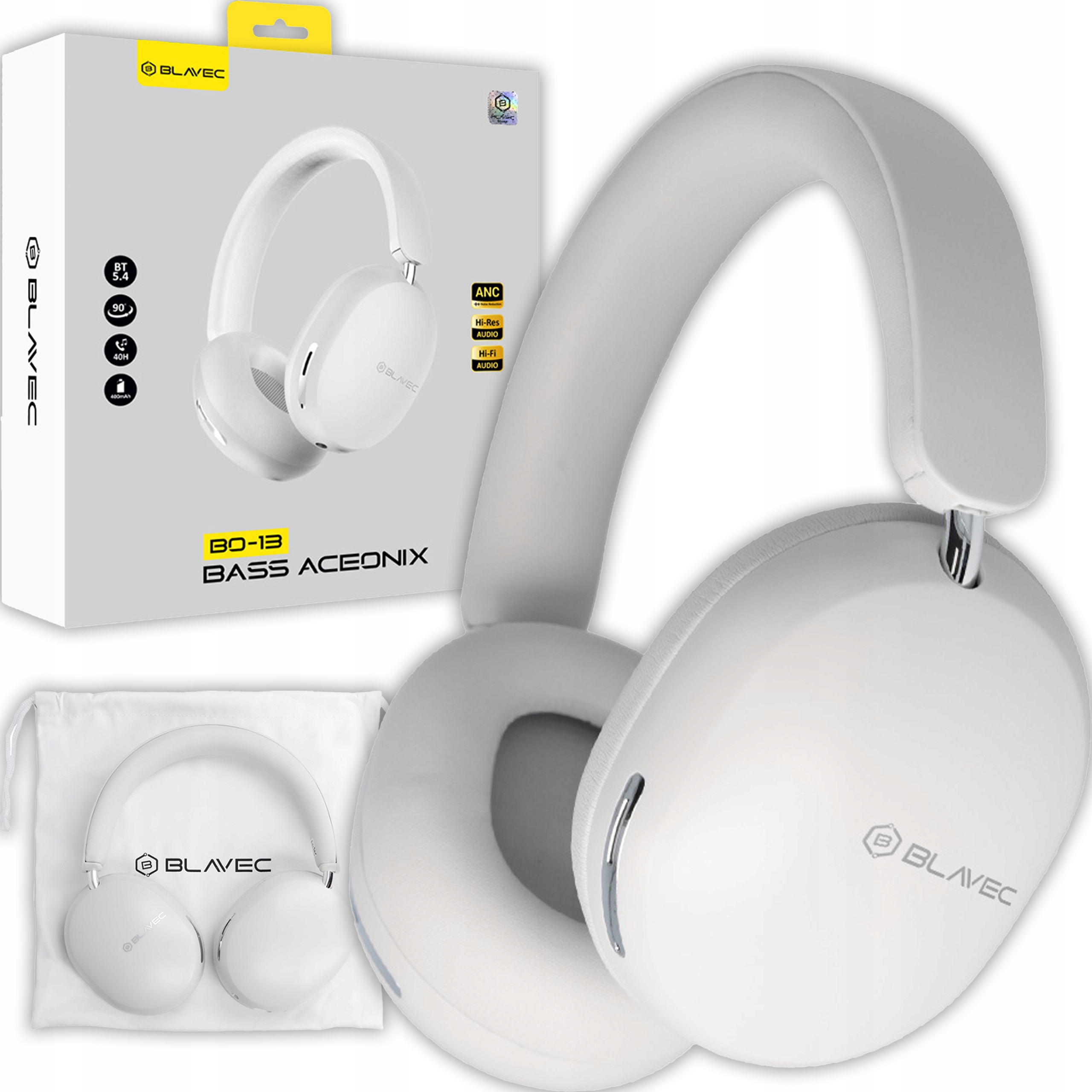 Bezdrátová sluchátka do uší Blavec s mikrofonem Bluetooth 5.4 Anc pouzdro