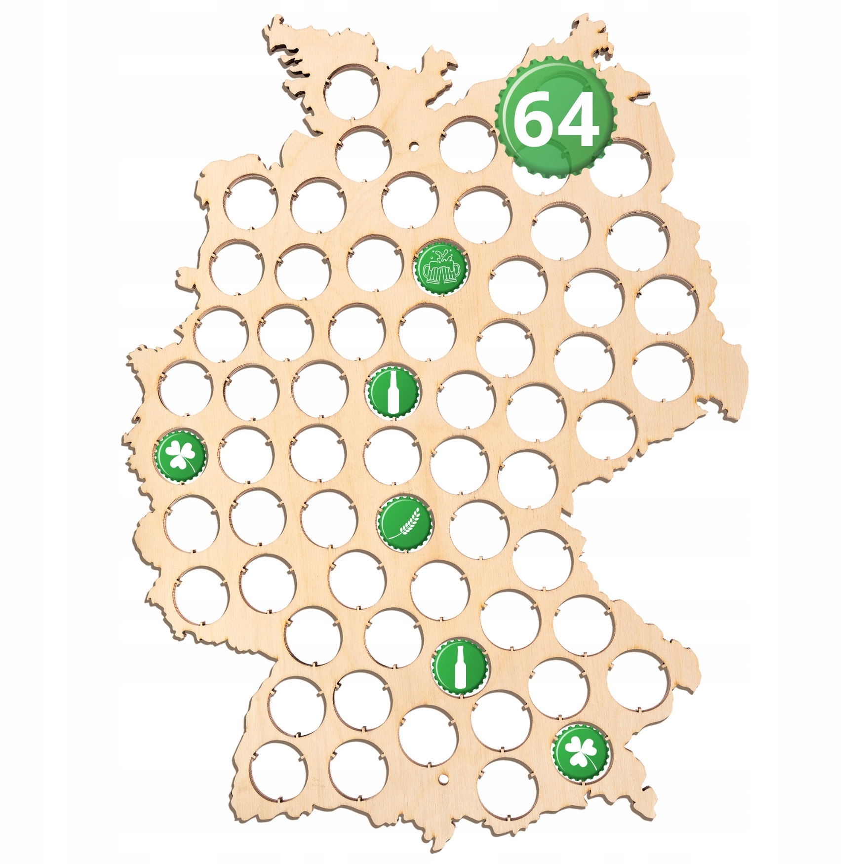 Mapa Niemiec ze sklejki na kapsle do piwa kolekcja kapsli od butelek