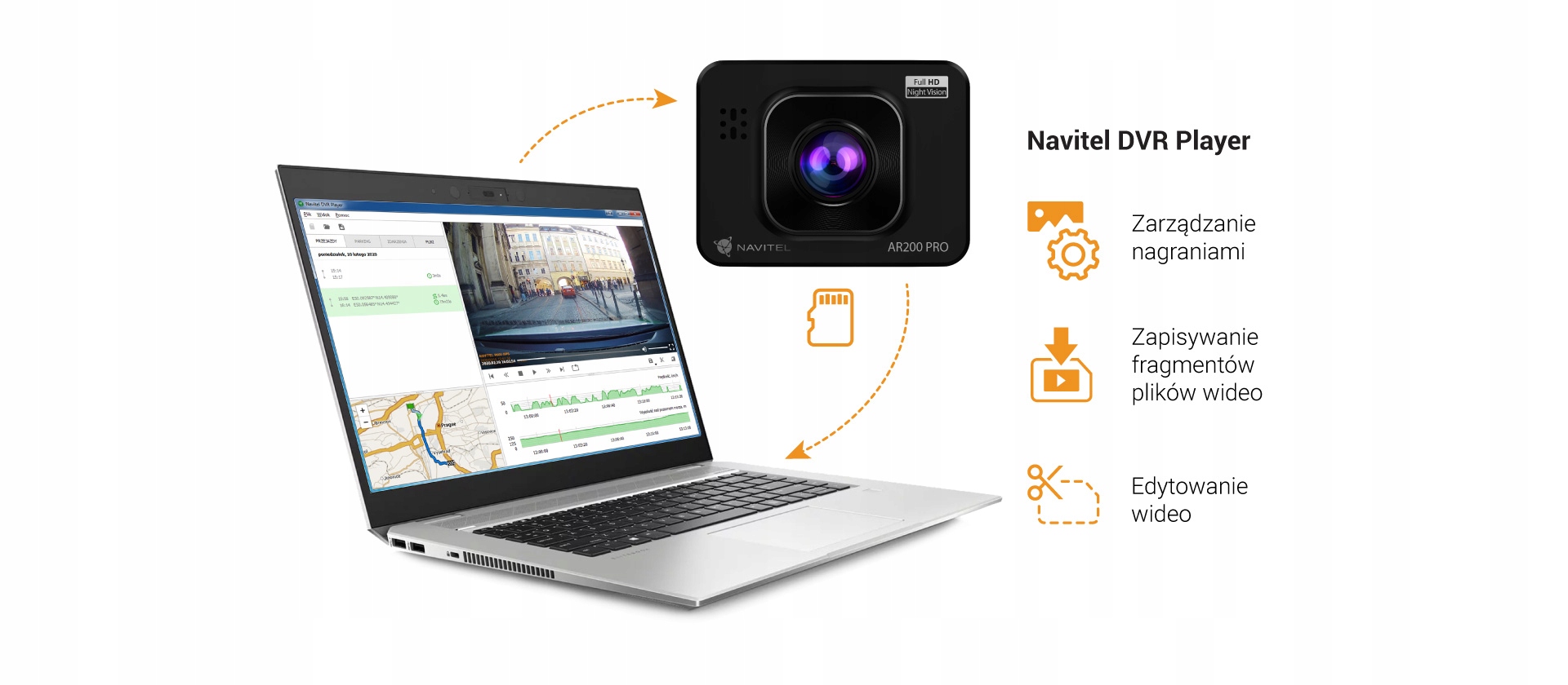 Navitel AR200 Pro Rejestrator jazdy kamera Video Display Size 2