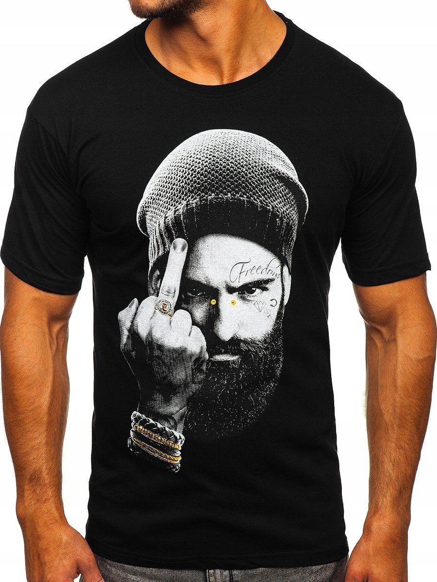 

T-shirt Męski Koszulka Czarna 142175 Rozmiar_m
