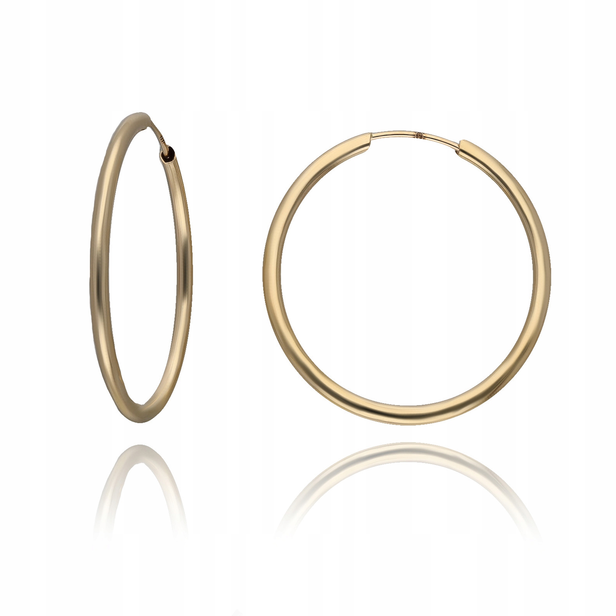 Zlaté Kroužkové Náušnice Hladké Kroužky Pro Dívčí Svaté Přijímání Au585