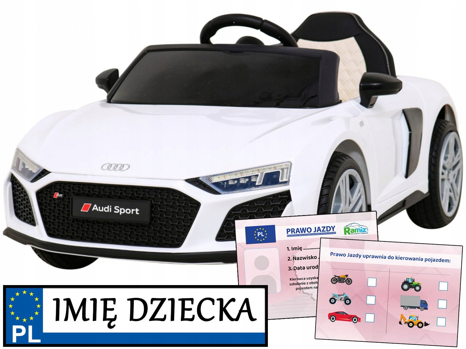samochód na akumulator dla dzieci Audi R8 Lift pilot dla rodzica
