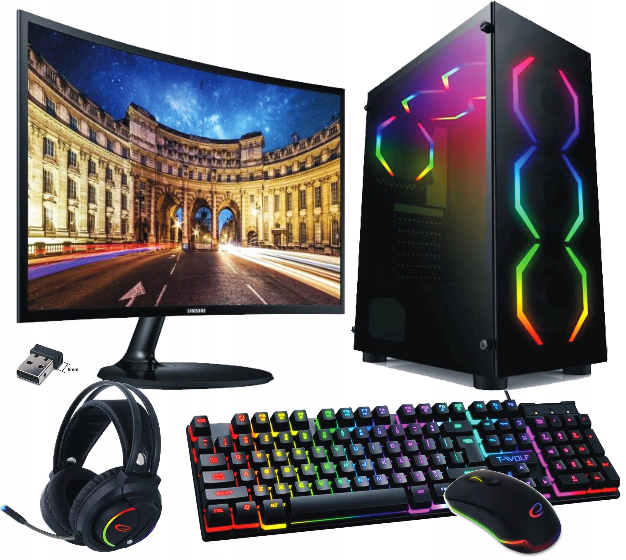Komputer Ryzen Radeon 8GB SSD 1000GB LED24 +Win10
