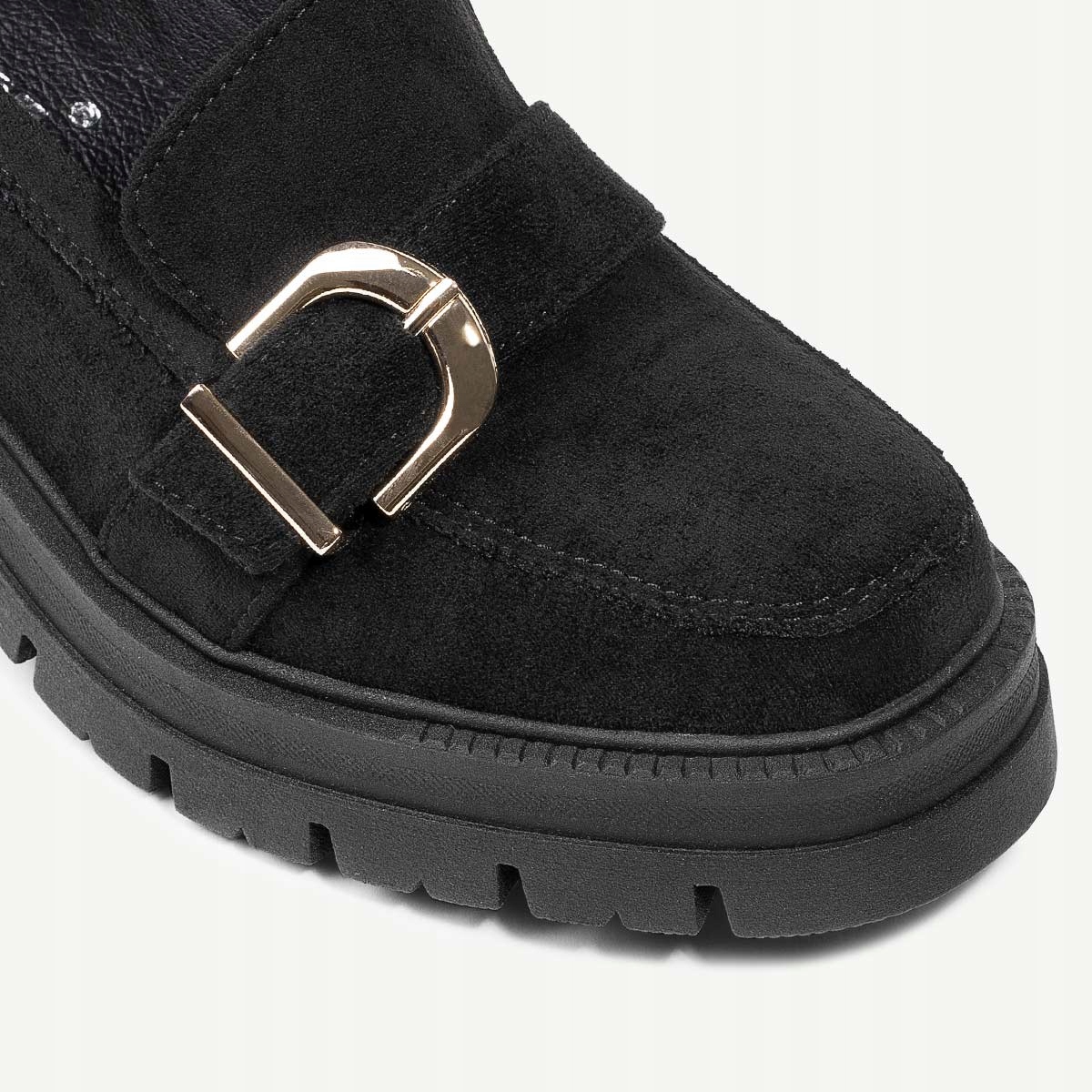 BRILU DAMSKIE OKSFORDKI PÓŁBUTY ZAMSZ CZARNE 38 Rozmiar 38