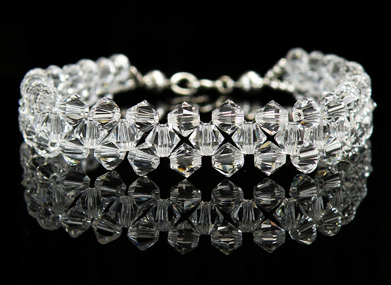 Komplet ślubny kryształy SWAROVSKI krystaliczny Materiał Srebro