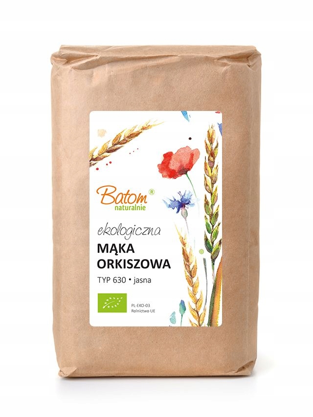 3X Špaldová mouka světlá Typ 630 Ekologická Bio 1 kg Batom