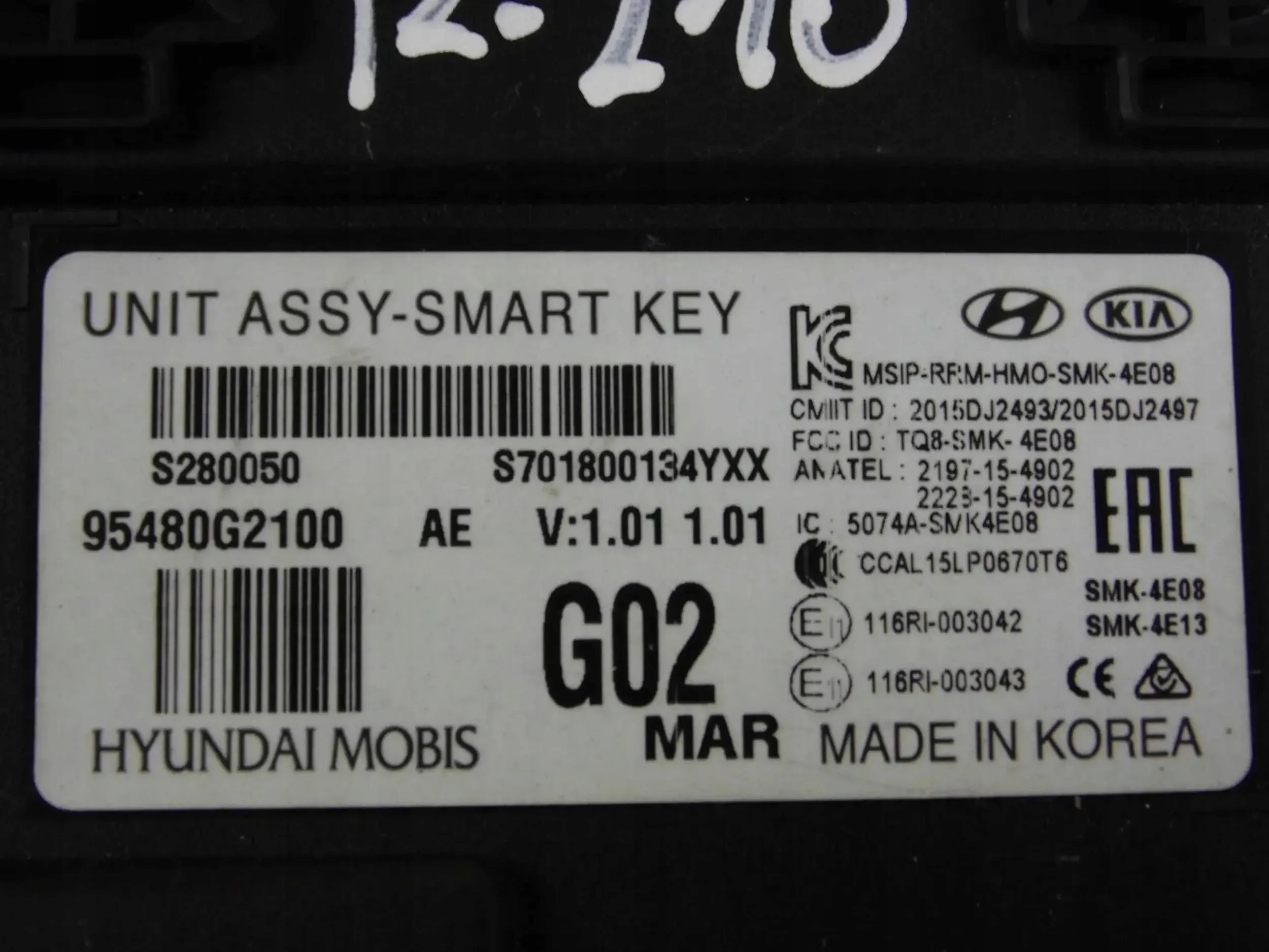 Hyundai Ioniq module control unit SMARTKEY 95480-G2100 95480G2100