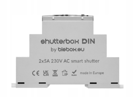 shutterBox Din – ovladač rolet – µWiFi – montáž na Din lištu