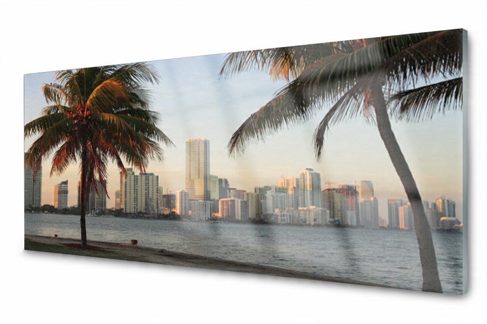 

Panel szklany do kuchni Palmy Tropiki Morze 125x50