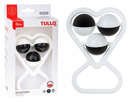 

Tullo Serce grzechotka lekka Kontrastowa 0%BPA 0m+