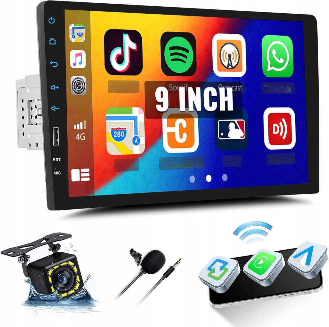 Autorádio Camecho 2/64 Gb 9'' Android Apple Carplay Bt Mirrorlink