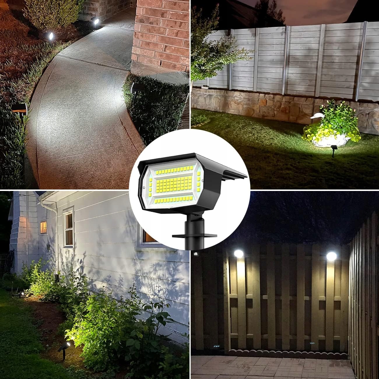 LOTMOS Solarlampy Zewnętrzne 8 Sztuk 72LED 6500K Wodoodporne — miniatura 7