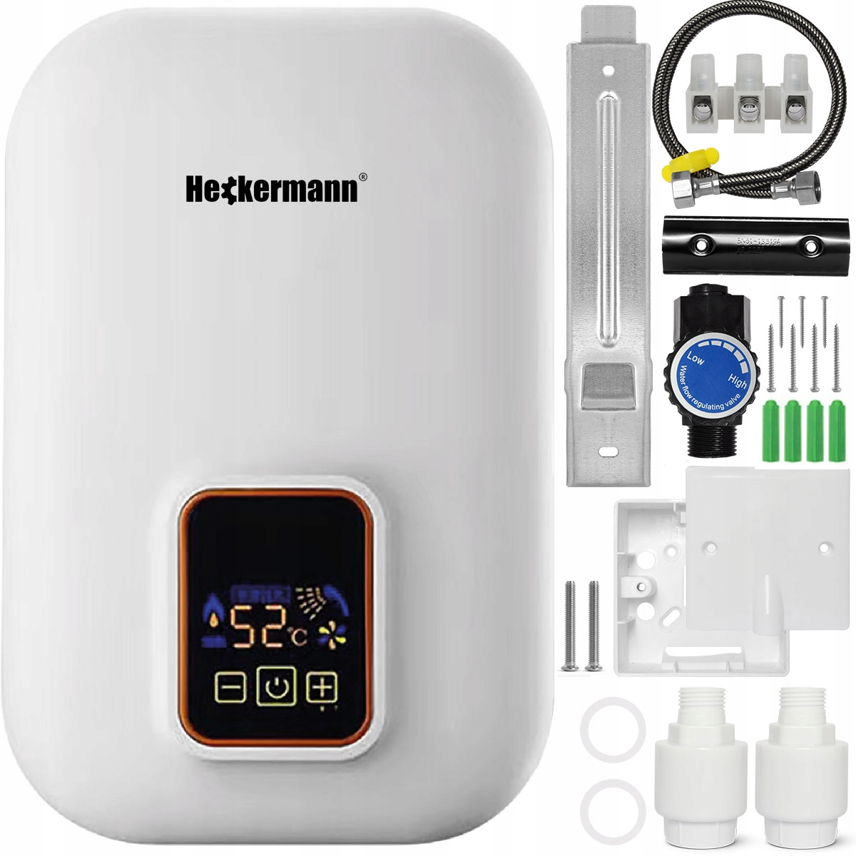 ЭЛЕКТРИЧЕСКИЙ ПРОТОЧНЫЙ ВОДОНАГРЕВАТЕЛЬ 6000 Вт с ЖК-дисплеем