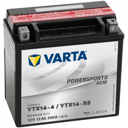 Akumulator Varta YTX14-BS 12V 12Ah 200A Powersports Freshpack 2026r. Agm