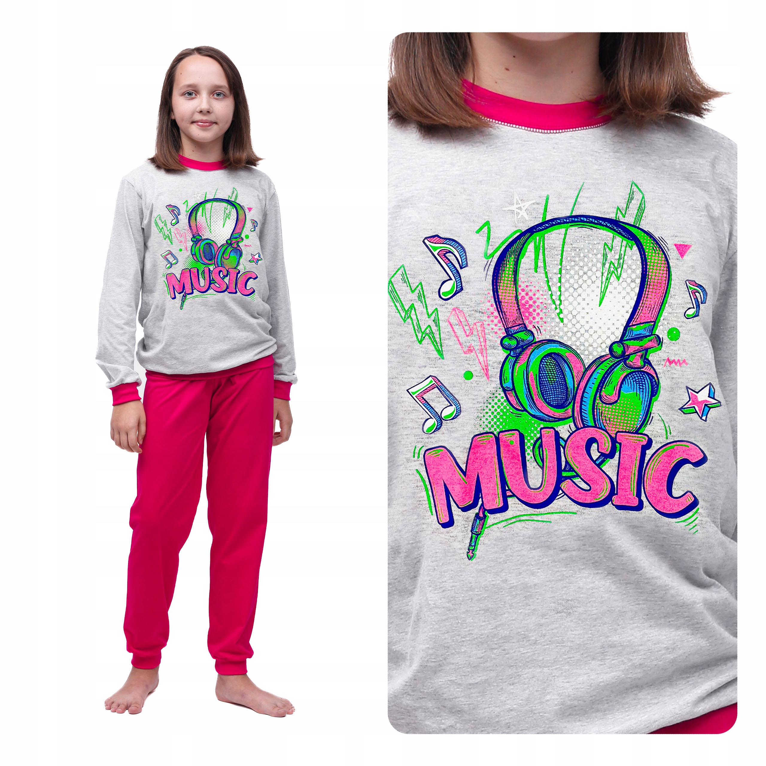 

Piżama Dziewczęca Polski Producent Fuksja ROZ.128