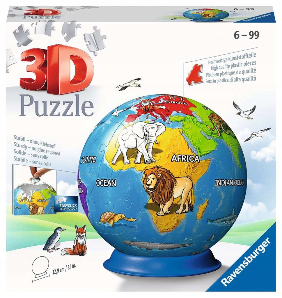 

Globus Zwierzęta Puzzle 3D Dla Dzieci 72 Elementy